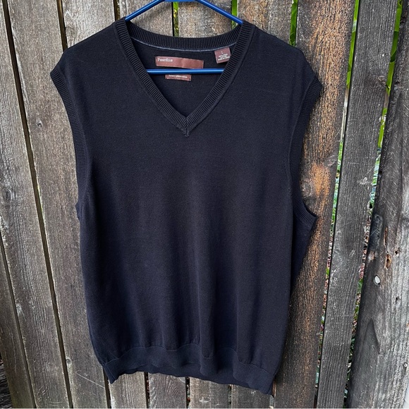 Perry Ellis 100% Pima Cotton Men’s V-Neck Sweater Vest Sz L - Picture 5 of 8